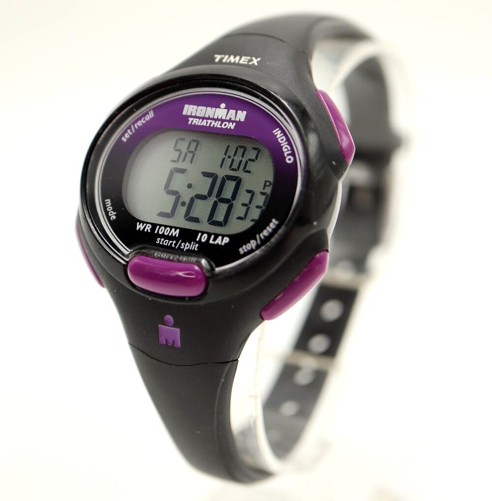 Timex Ironman Triathlon 34mm Digital Alarm Timer Watch Black Band w New Battery